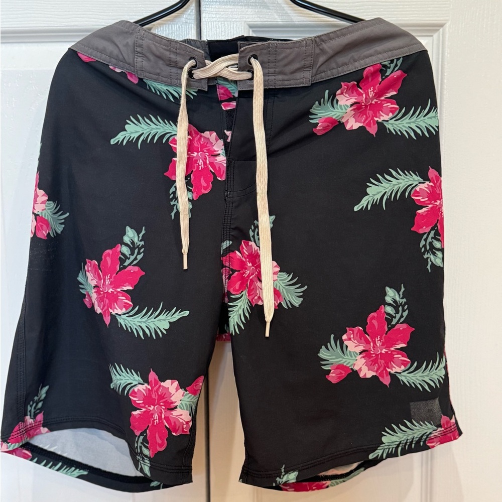 Floral Black Board Shorts
